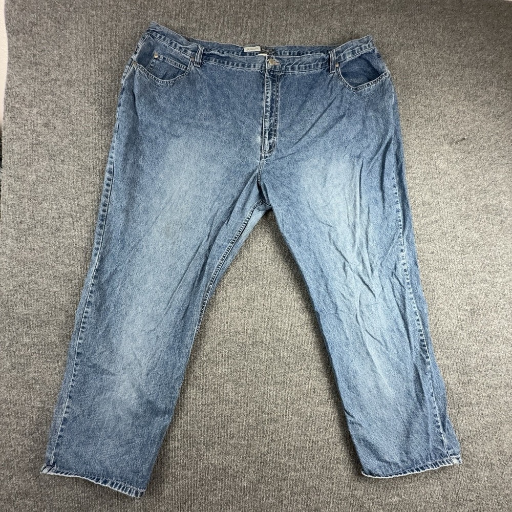 St. John's Bay Jeans Womens 30W Medium Blue High Rise Relaxed Straight Denim